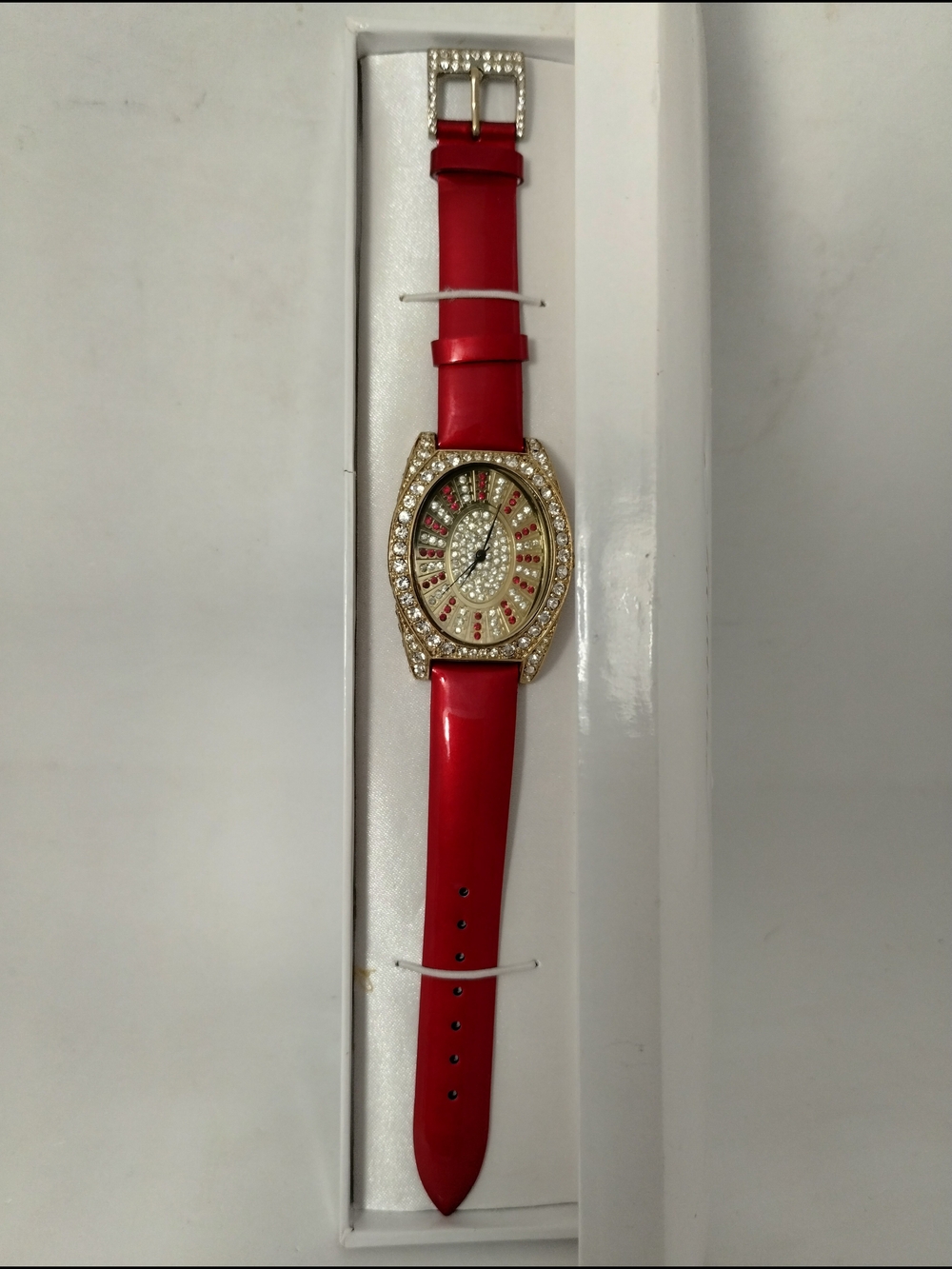 Red Crystal Accent Women's Fashion Watch